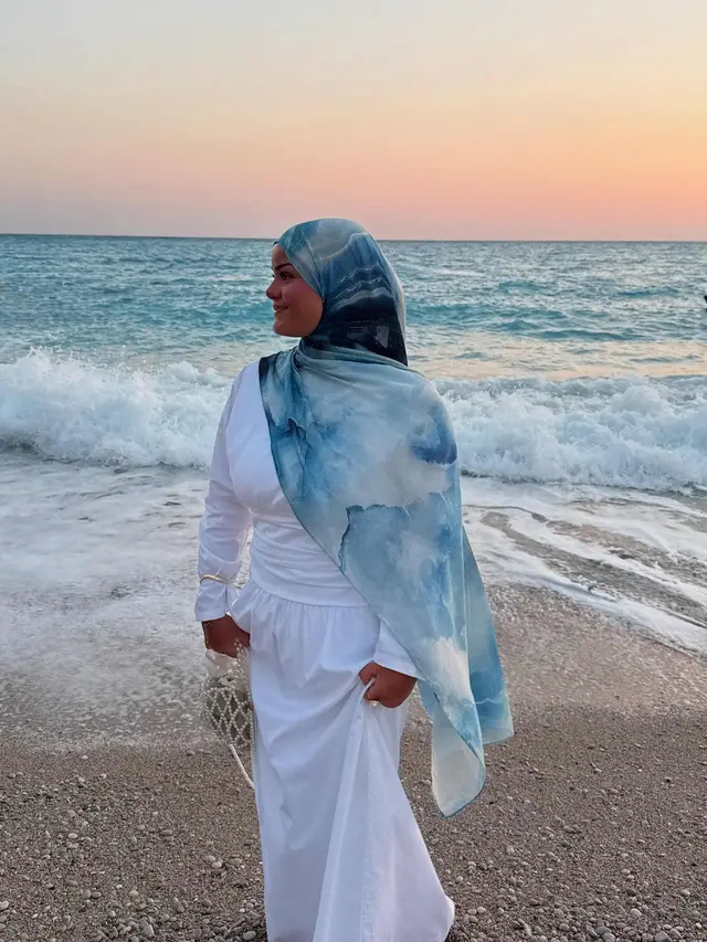 Watercolor Series Satin Polyester Ethnic Shawl Color 49 - Shop at LoveMi