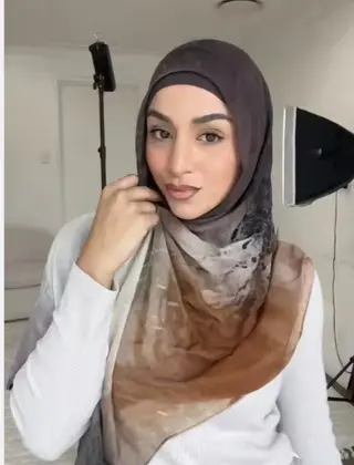 Watercolor Series Satin Polyester Ethnic Shawl - Color 58 - View 1