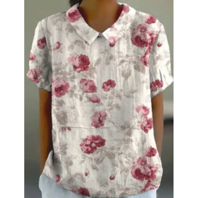 Women's Casual Short sleeved Printed Pullover Lining Dxsy84 - Shop at LoveMi
