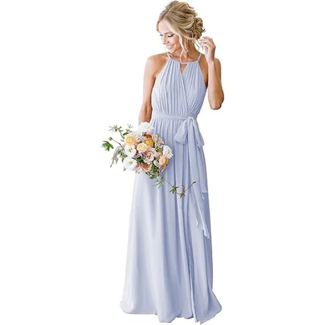 European And American Style Women Strap Chiffon Bridesmaid Dress Long Picture Color 13 - Shop at LoveMi