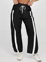 Casual Loose Drawstring Bucket Pants Women's Clothing - Black