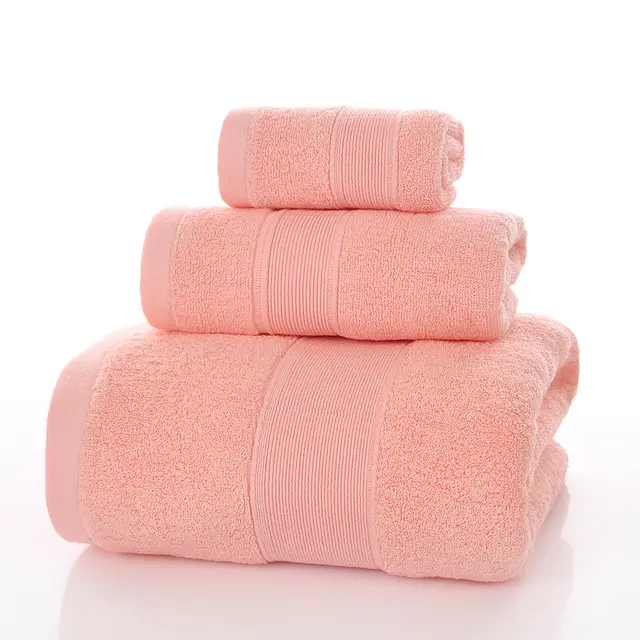 Towel Square Washcloth Three piece Suit Of Bath Towel Pink - Shop at LoveMi