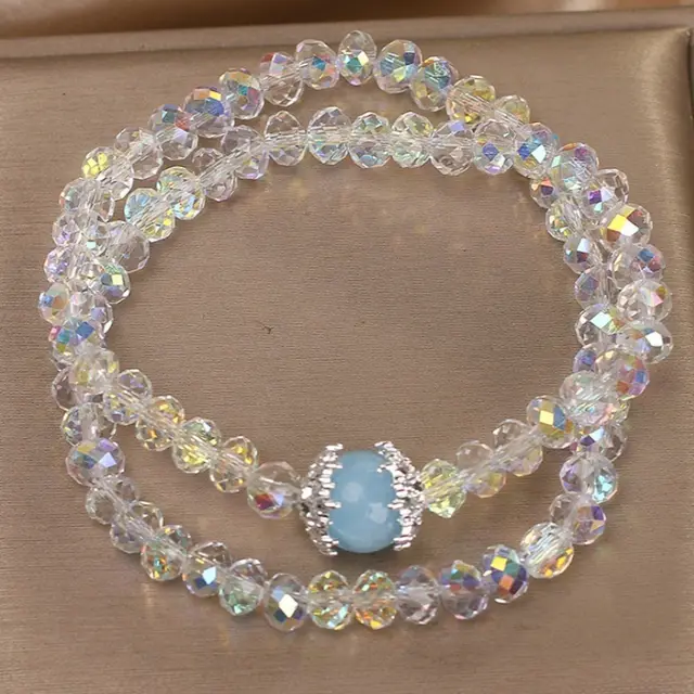 White Crystal Double Ring Bracelet For Women Light Luxury Minority White - Shop at LoveMi