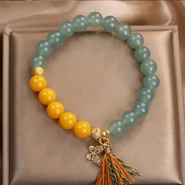 Natural Blue Water Jade Bracelet Retro Green - Shop at LoveMi
