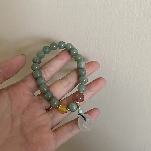 Natural Stone Ethnic Style Lotus Seedpod Bracelet Ping An Knot - Shop at LoveMi