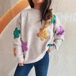 Casual And Sweet Knitwear Loose And Warm Women's Sweater - Gray