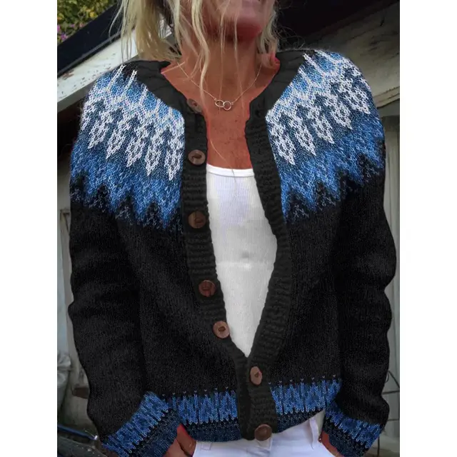 D Digital Printing Cardigan Knitted Coat Women's Early Spring And Autumn Coat E114Kkwy 66 - Shop at LoveMi