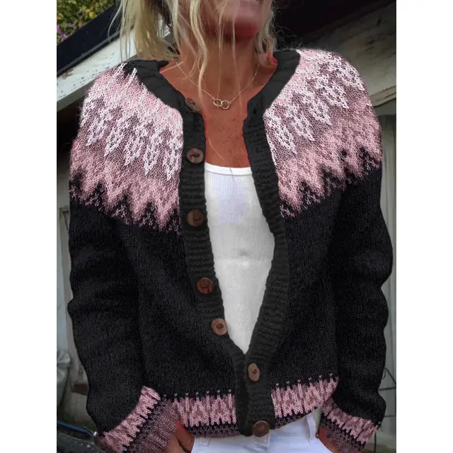 D Digital Printing Cardigan Knitted Coat Women's Early Spring And Autumn Coat E114Kkwy 68 - Shop at LoveMi