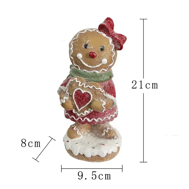 Christmas Resin Gingerbread Man Ornaments Christmas Atmosphere Decorations Gingerbread Man Girl - Shop at LoveMi