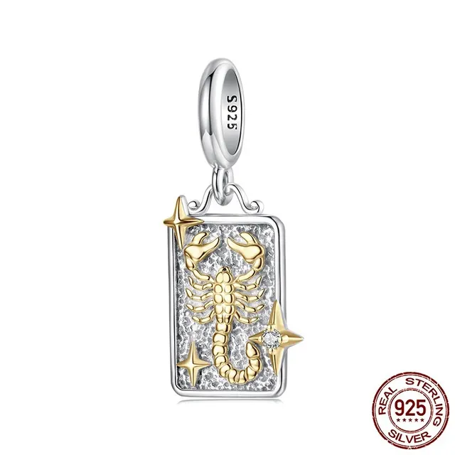 S925 Sterling Silver Twelve Constellation Pendant Ornaments Accessories Scorpio - Shop at LoveMi