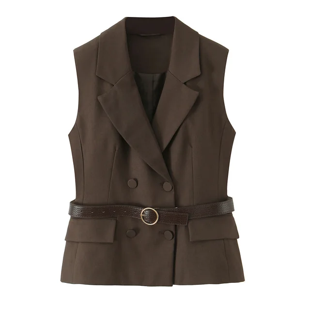 Women's Fashion Belt Vest Straight Suit Top - Shop at LoveMi