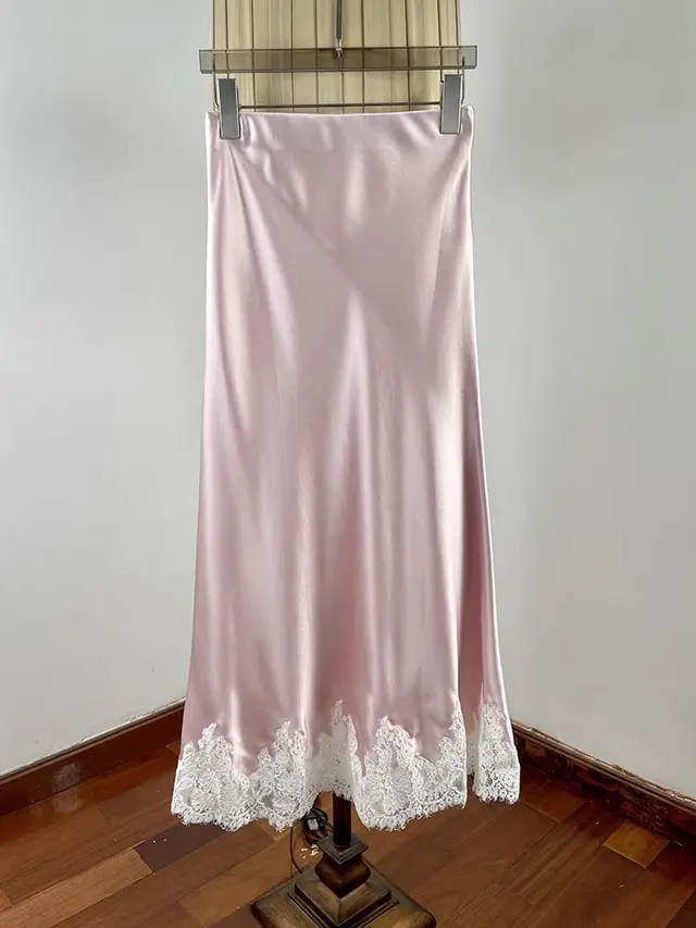 Elegant Lace Stitching Hip Long Dress For Women Pink - Shop at LoveMi