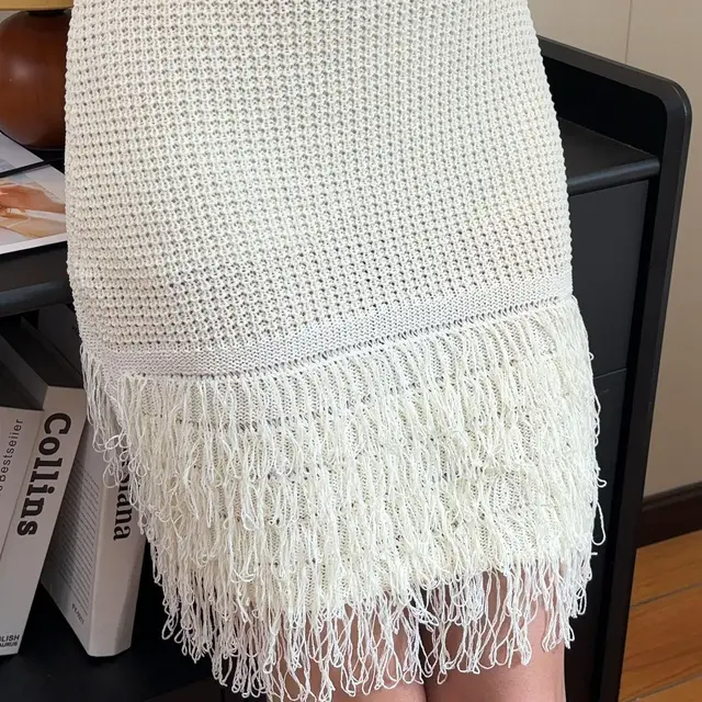 High Collar Sleeveless New Hollow Dress Woven Slim Fit Backless Beige - Shop at LoveMi