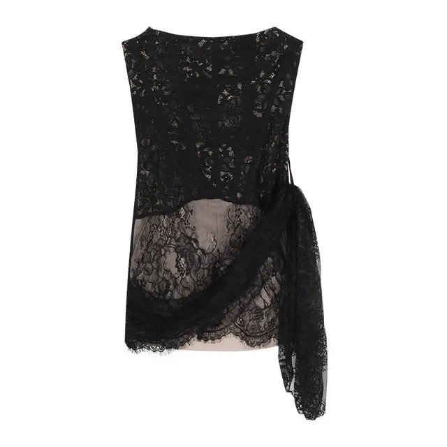 Women's Lace Backless Tube Top Dress Fishbone Skirt Black - Shop at LoveMi
