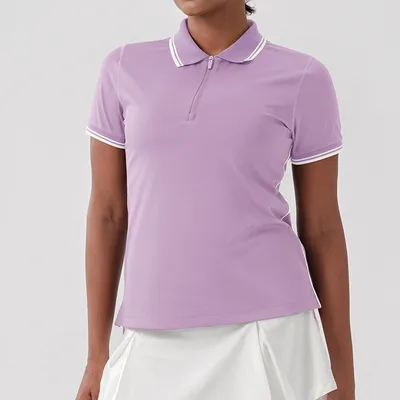 Casual Golf Tennis Top Antibacterial Wicking Quick drying T shirt Light Purple - Shop at LoveMi