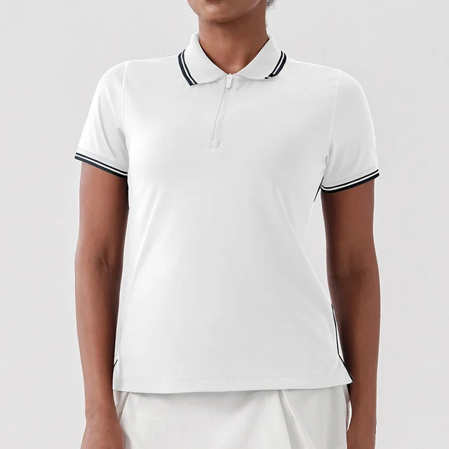 Casual Golf Tennis Top Antibacterial Wicking Quick drying T shirt White - Shop at LoveMi