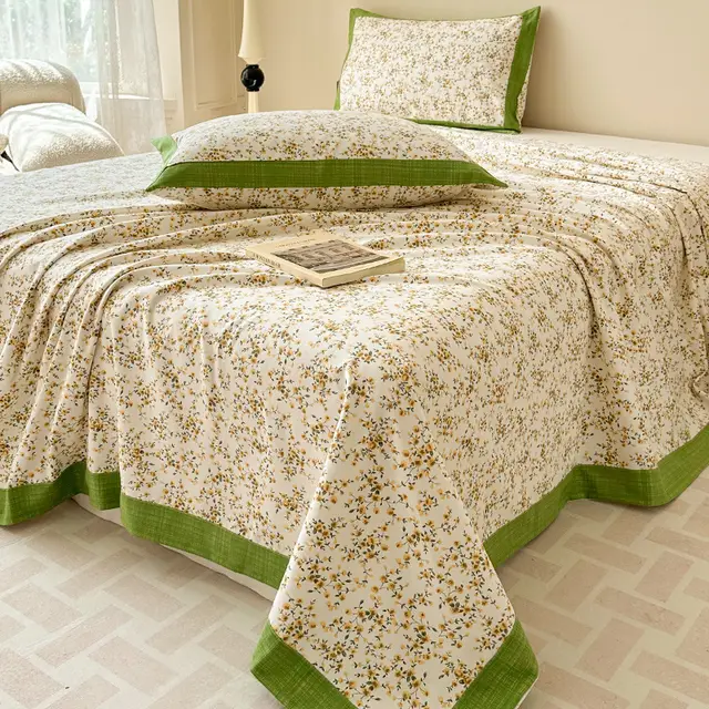 Xinjiang Raw Cotton Coarse Cloth Cornerite Craft Single Product Bed Sheet Small Floral Coarse Cloth Summer Mat Dyed Autumn - Shop at LoveMi