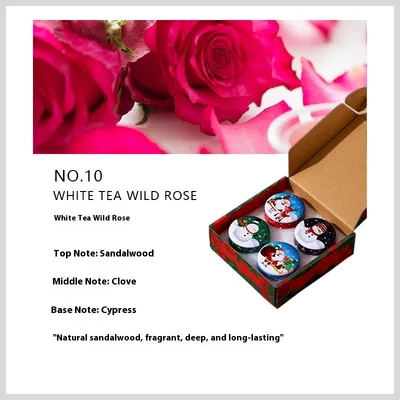 Tinplate Can Aromatherapy Candle Holiday Gift Rose White Tea - Shop at LoveMi