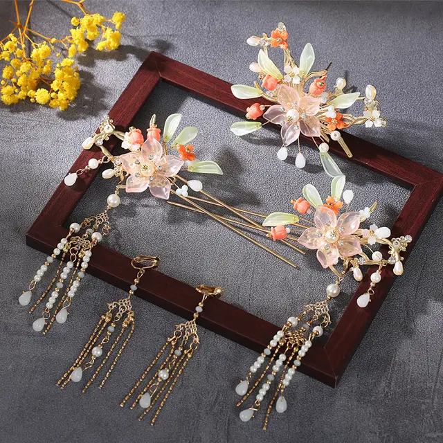 Tassel Full Set Antique Hair Clasp Classical Simplicity Hair Accessories Hf53 - Shop at LoveMi