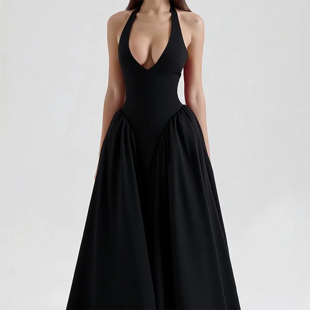 Women's Elegant V neck Sexy White Party Dress Black - Shop at LoveMi