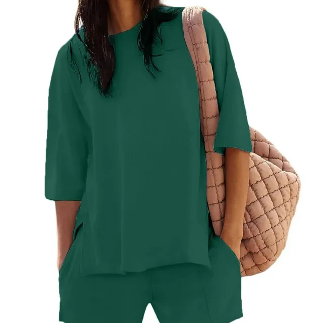 Summer New Women's Blouse Shorts Suit Green - Shop at LoveMi