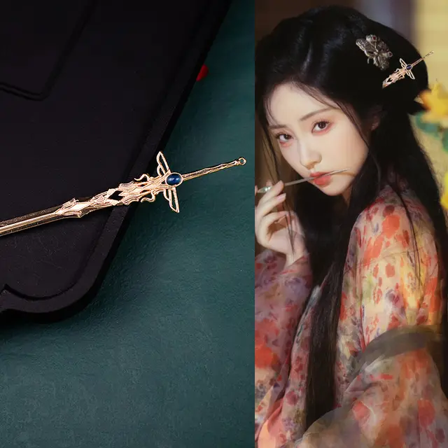 Ancient Style Han Handmade Updo Alloy Hairpin Hairpin J374 Blue - Shop at LoveMi