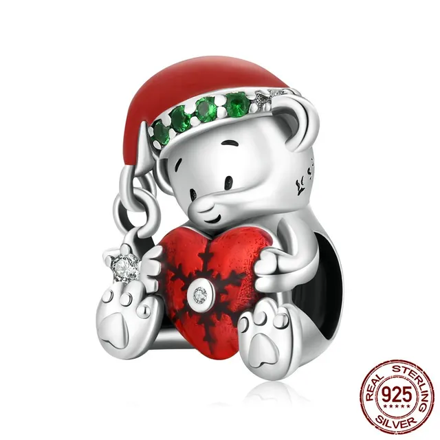 Christmas Bear Charm Beads 925 Silver Diy Beads Scc2035 - Shop at LoveMi
