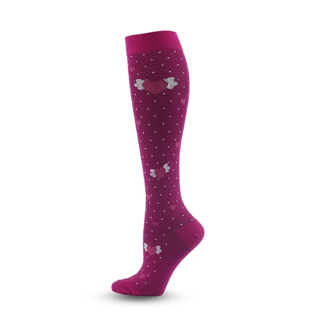 Sports Long Elastic Leggings Compression Stockings Polka Dot Wings Love Heart - Shop at LoveMi
