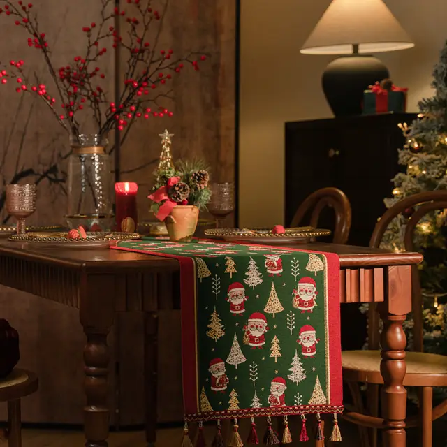 Tassel Household Polyester Tablecloth Table Flag Old Man With Green Background - Shop at LoveMi
