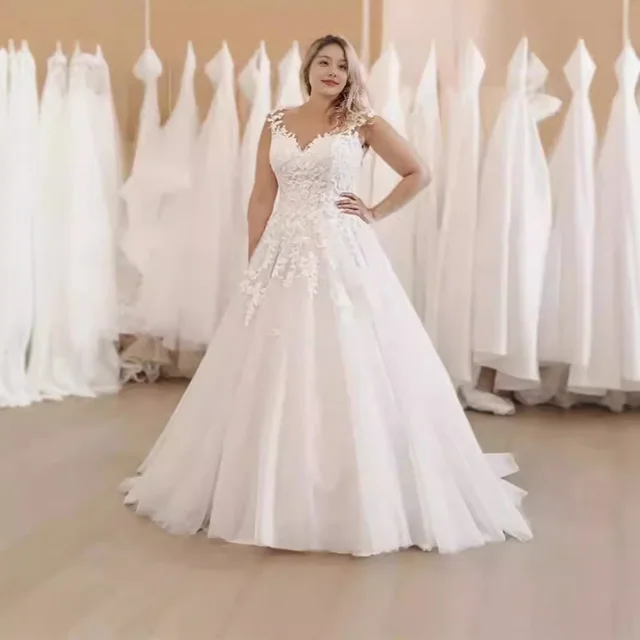Large Size Bridal White Mesh Wedding Dress Embroidered Wedding Toast Dress White - Shop at LoveMi