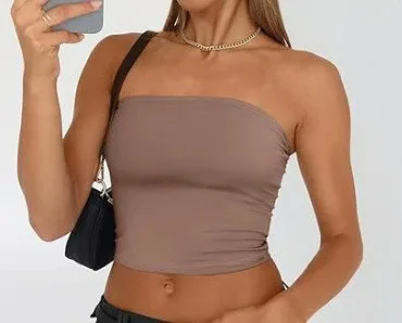 Casual Vest Slim fit Women's Tube Top Camel - Shop at LoveMi