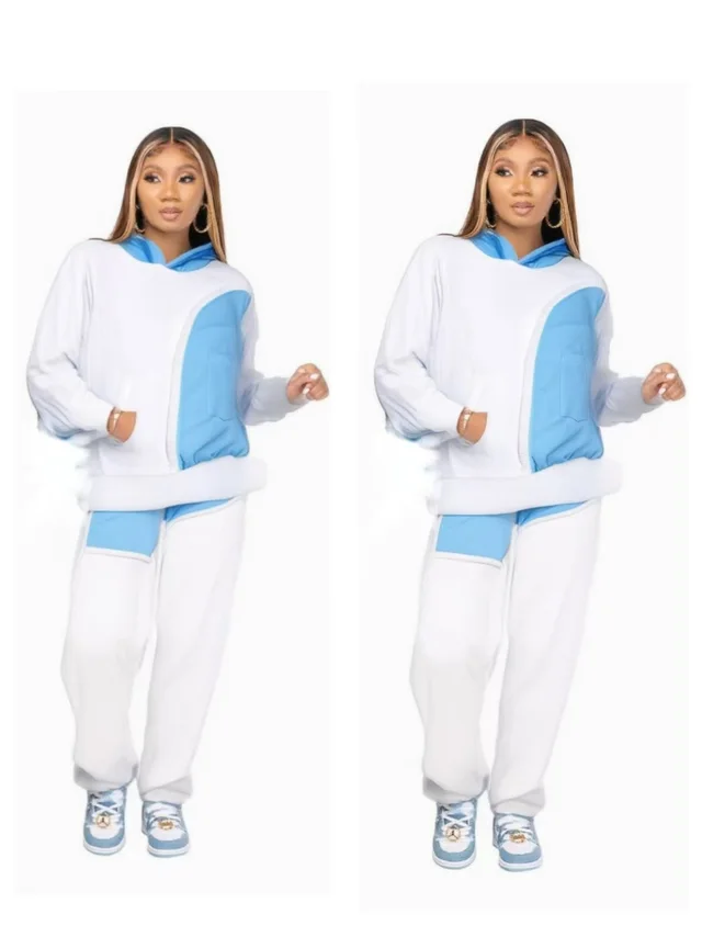 Women's Fashion Ankle tied Long Sports Sweater Suit White - Shop at LoveMi