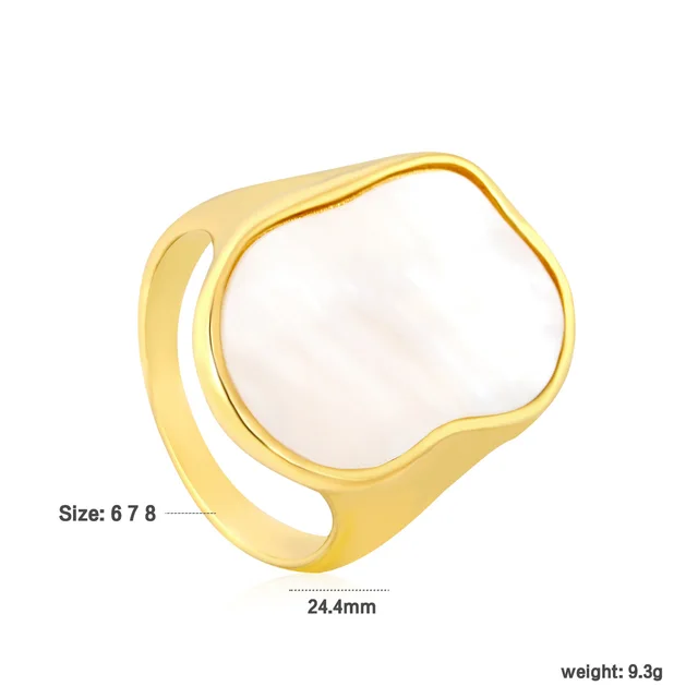 White Shell Ring Fashion Trendy Ring Design Gold Plated Ring For Women Ri1582068G - Shop at LoveMi
