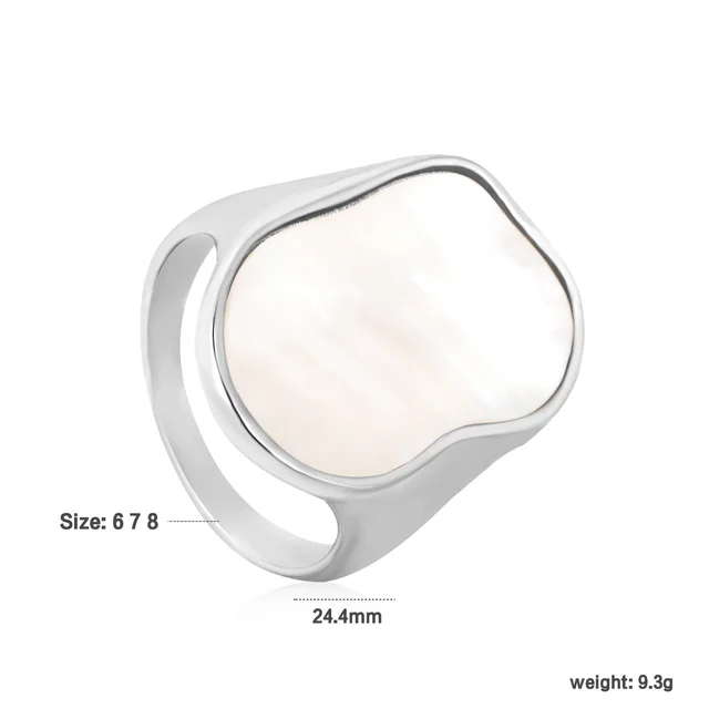 White Shell Ring Fashion Trendy Ring Design Gold Plated Ring For Women Ri1582068S - Shop at LoveMi