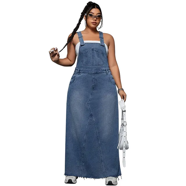 Women's Cool Denim Suspender Skirt Smalt - Shop at LoveMi