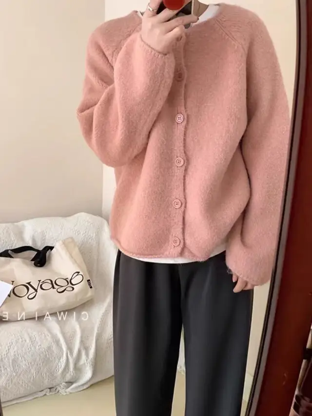 Fashion Loose And Slimming Outer Wear Thick Top Pink - Shop at LoveMi