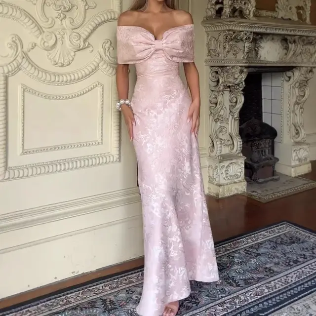 Women's Solid Color Bow With One Shoulder Bow Sexy Backless Dress Picture Color - Shop at LoveMi