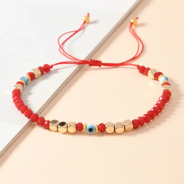 Fashion Baita Beaded Hand woven Couple Bracelet Red - Shop at LoveMi