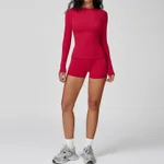 Long Sleeve Shorts Red Suit