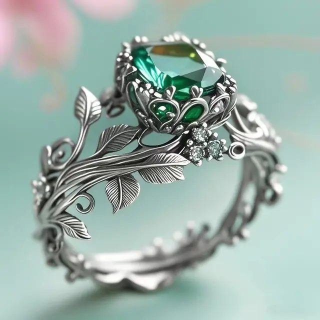 Totem Ring Creative Style Vintage Alloy Inlaid Crystal Ring Antique Silver - Shop at LoveMi
