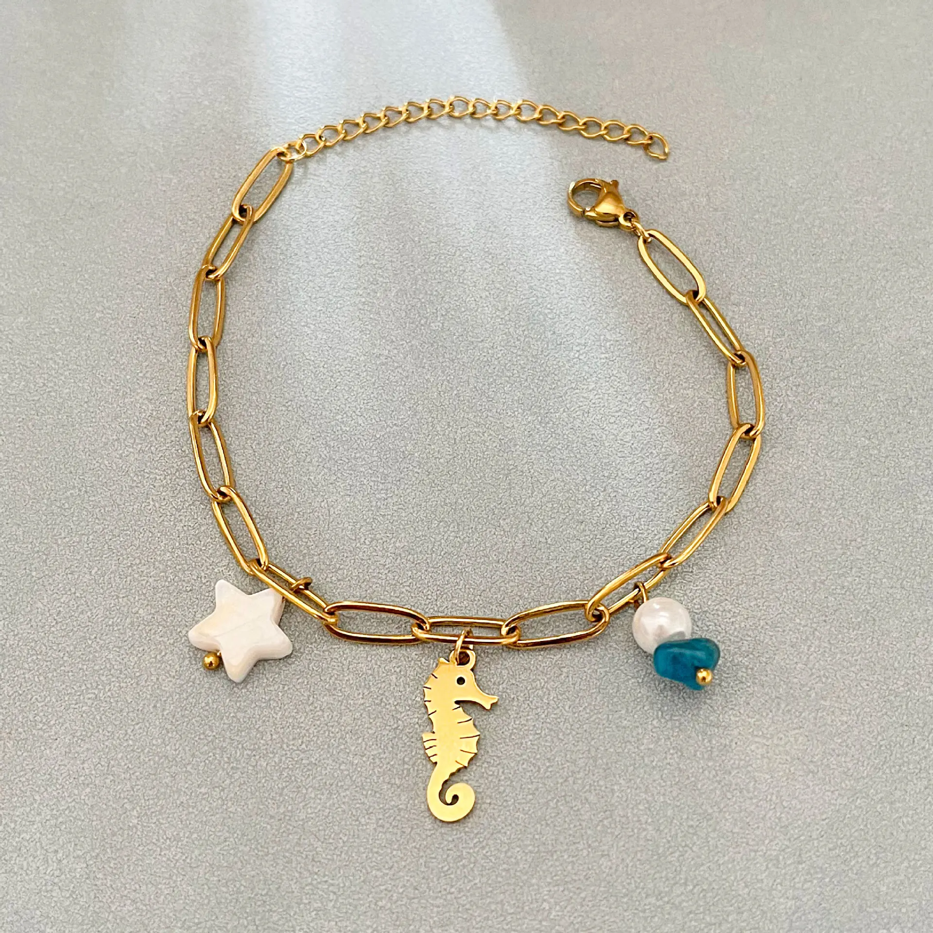 Ocean Series Seahorse Starfish Women's Pendant Bracelet - Style 1