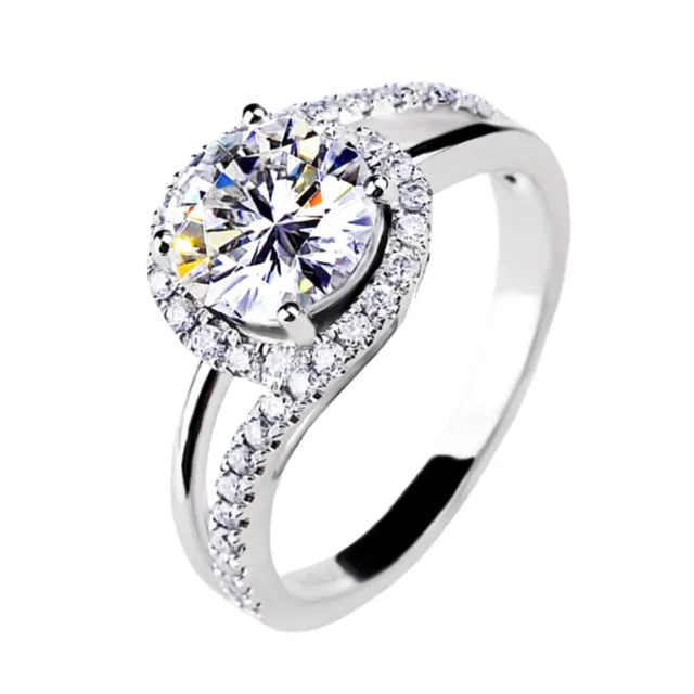 Diamond Shining Surround Small Diamond Twist Ring White Gold Color - Shop at LoveMi