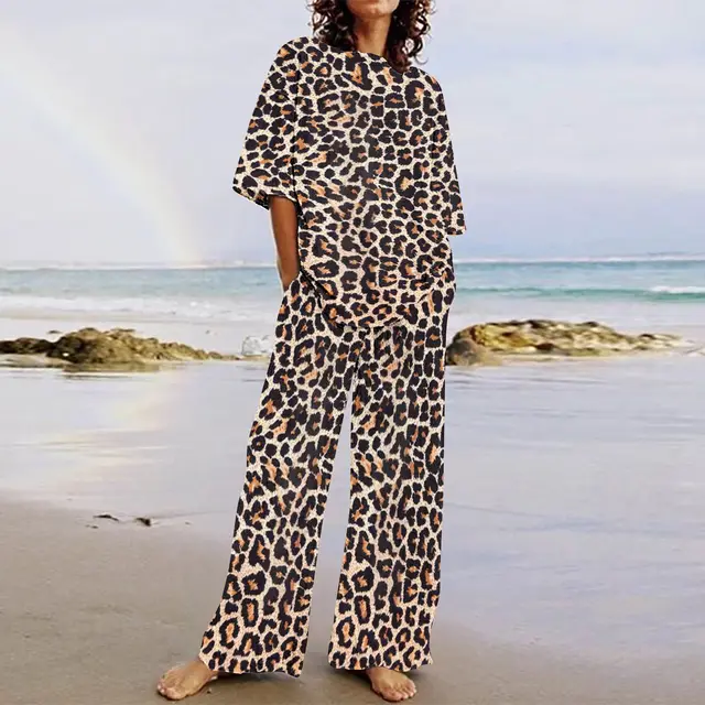 Retro Fashion Casual High Waist Wide Leg Pants Suit G7Z2037 - Shop at LoveMi