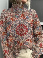 New Christmas Abstract Printing Casual Cloak Coat Cardigan - Color  21-L