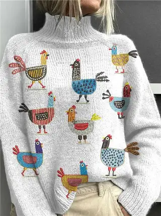 New Christmas Abstract Printing Casual Cloak Coat Cardigan - Color 27 - View 1