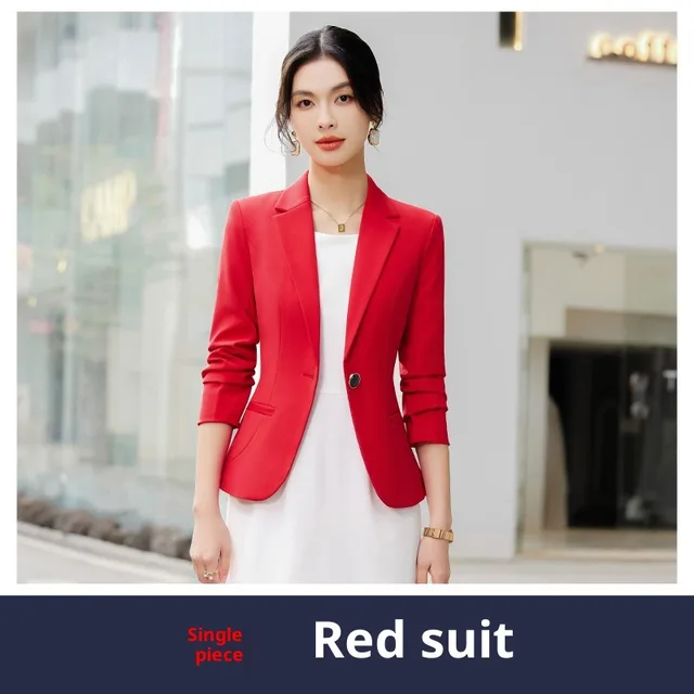 Women's Chanel Style Suit White Vest Dress Bright Red Coat - Shop at LoveMi