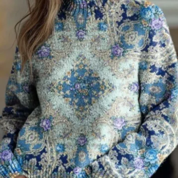 Women's 3D Digital Printing Fresh Cloak Coat Sweater Pullover Style1 - Shop at LoveMi