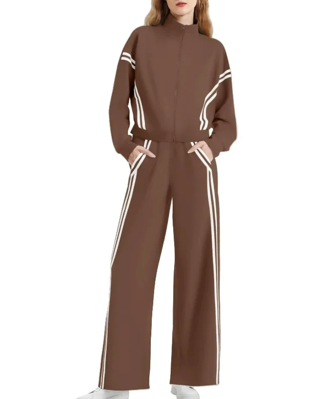 Autumn Suit Women's Side Double Strip Brown - Shop at LoveMi