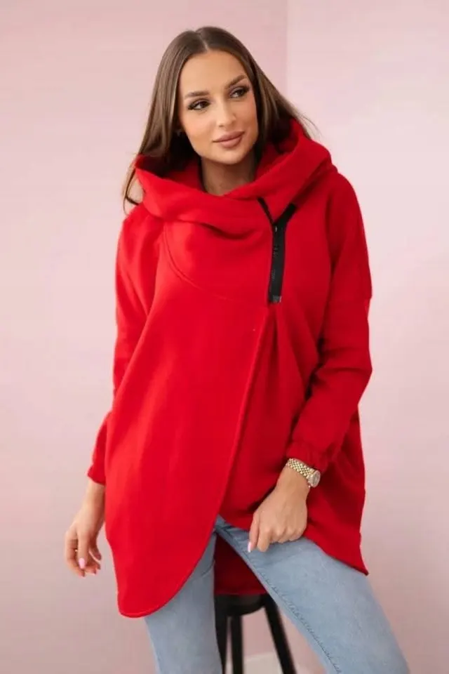 Women's Plus Size Solid Color Coat Red - Shop at LoveMi