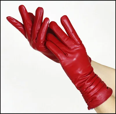 High end Women's Sheepskin Gloves Leather Extended Red - Shop at LoveMi